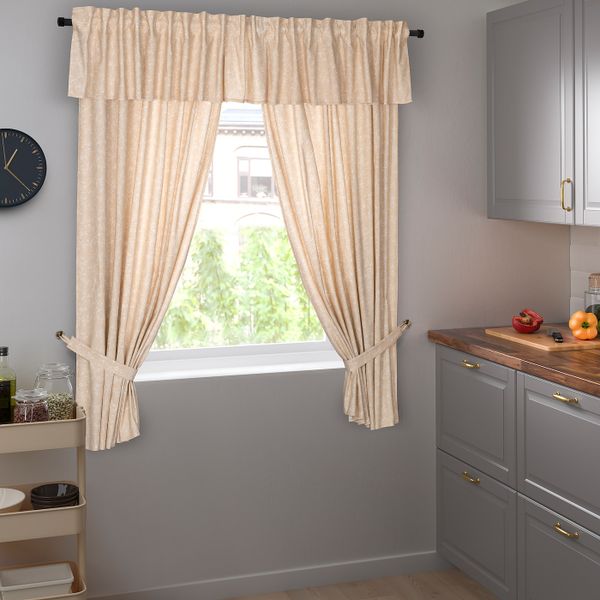 Гардины с прихватом, 2 шт., бежевый 145x180 см IKEA HILDAMAJA ХИЛЬДАМАЙЯ 404.803.09 - фото 2