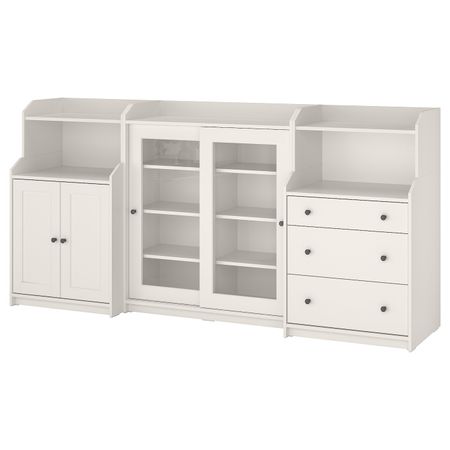 Комбинация для хранения, белый 244x46x116 см IKEA HAUGA ХАУГА 193.887.13