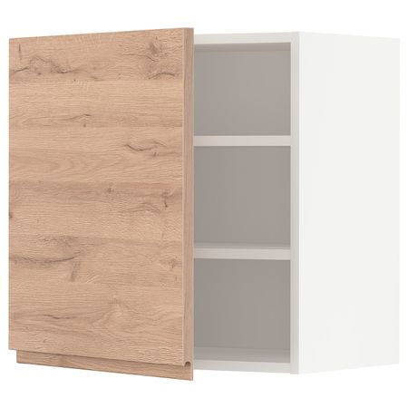 Навесной шкаф с полками, белый/Воксторп под дуб 60x60 см IKEA METOD МЕТОД 494.141.88