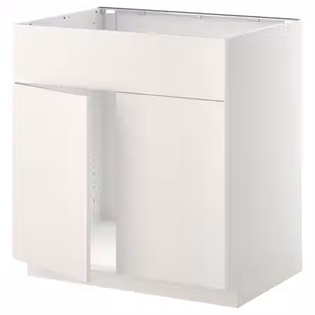 METOD Шкаф под мойку/2 двери/фасад - белый/Veddinge белый 80x60 см
