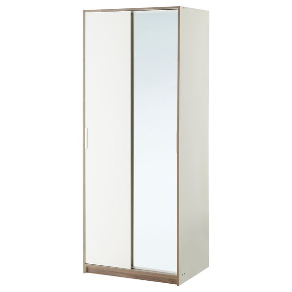 Гардероб ТРИСИЛ, белый, зеркальное стекло (79x61x202 см) - фото 1