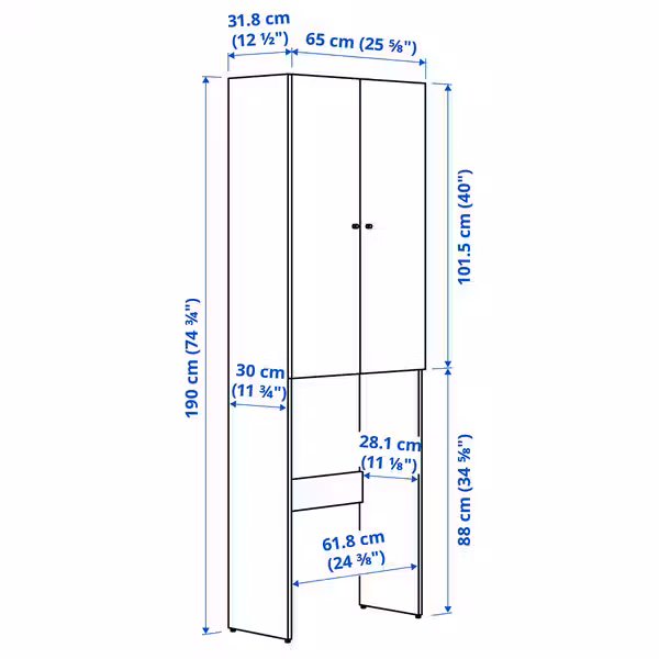IKEA, дополнительный ракурс - схема-чертеж с размерами