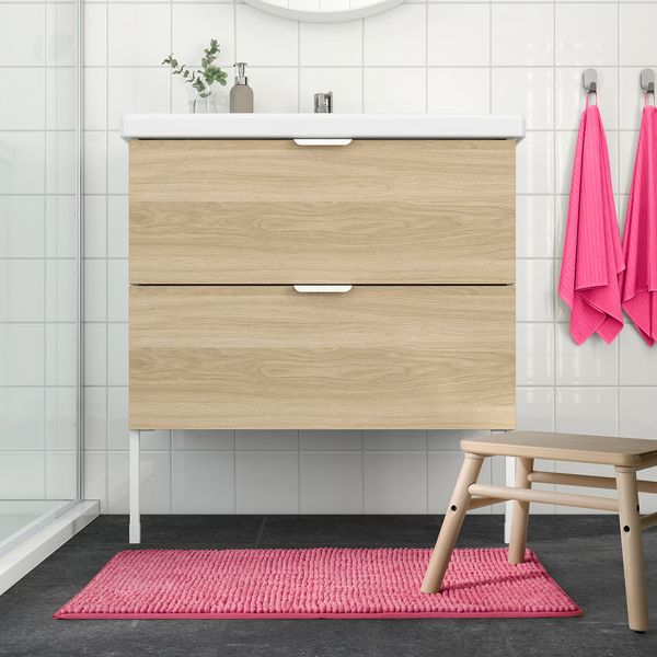 TOFTBO Коврик для ванной - розовый 50x80 см - схема-чертеж с размерами