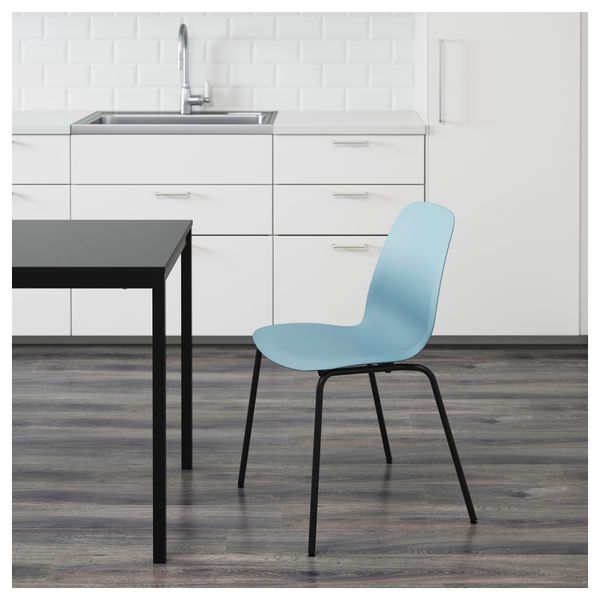 Стул ЛЕЙФ-АРНЕ, голубой, Брур-Инге черный - фото 2