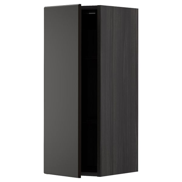 Шкаф навесной с полкой, черный/Кунгсбакка антрацит 30x80 см IKEA МЕТОД 493.023.03 - схема-чертеж с размерами