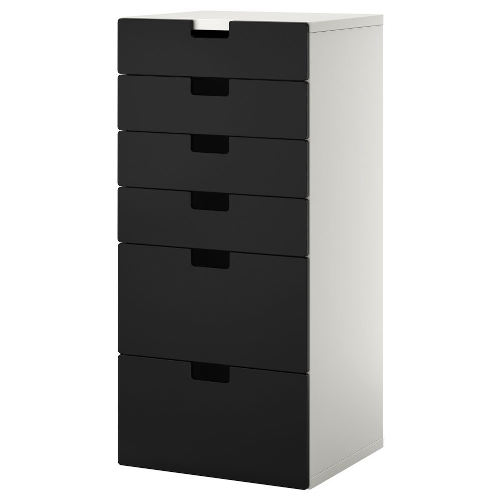 Комбинация для хранения с ящиками СТУВА, белый, черный (60x50x128 см) - фото 1