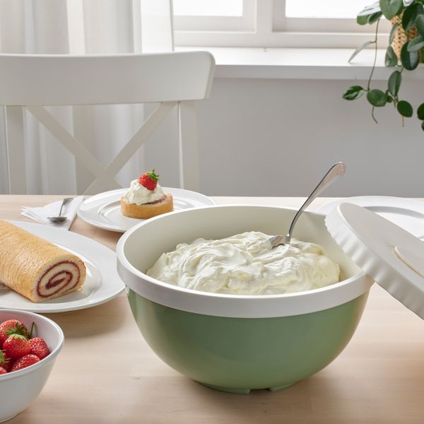 Миска с крышкой, зеленый 4 л IKEA ALLEHANDA АЛЛЕХАНДА 803.756.36 - схема-чертеж с размерами