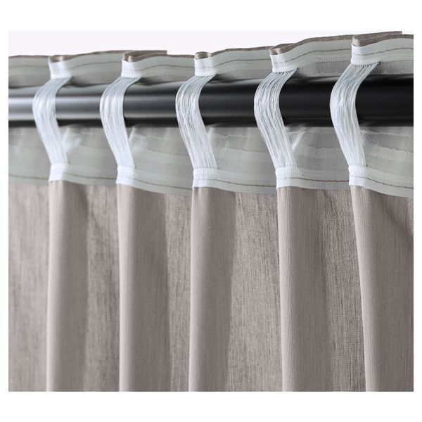 Гардины, 1 пара ВИВАН, серый (145x300 см) - фото 2