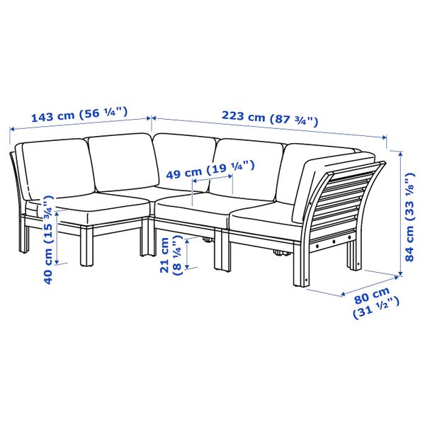 IKEA в интерьере - схема-чертеж с размерами