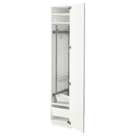 Высокий шкаф с отделением для аксессуаров для уборки IKEA METOD МЕТОД, MAXIMERA МАКСИМЕРА 495.074.08