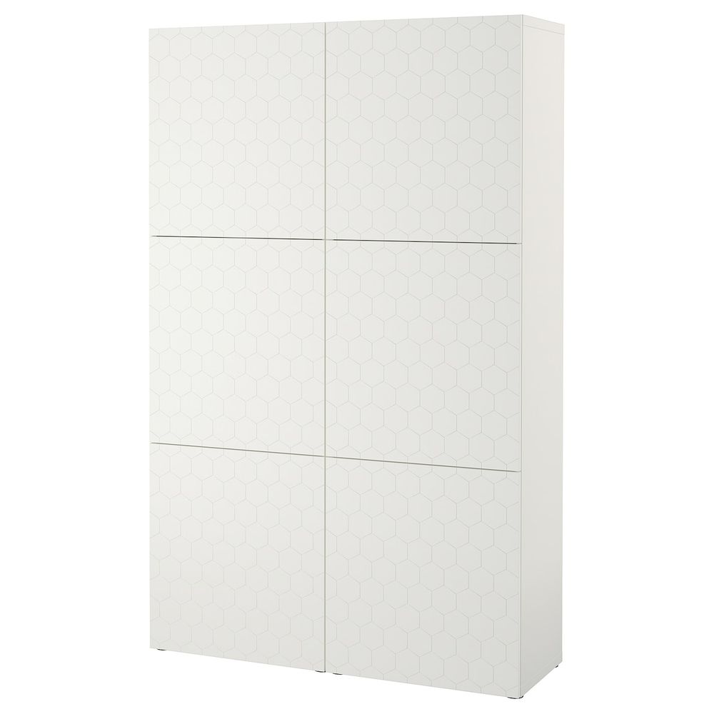 Комбинация для хранения с дверцами, белый/вассвикен белый 120x40x192 см IKEA БЕСТО 192.666.55 - фото 1