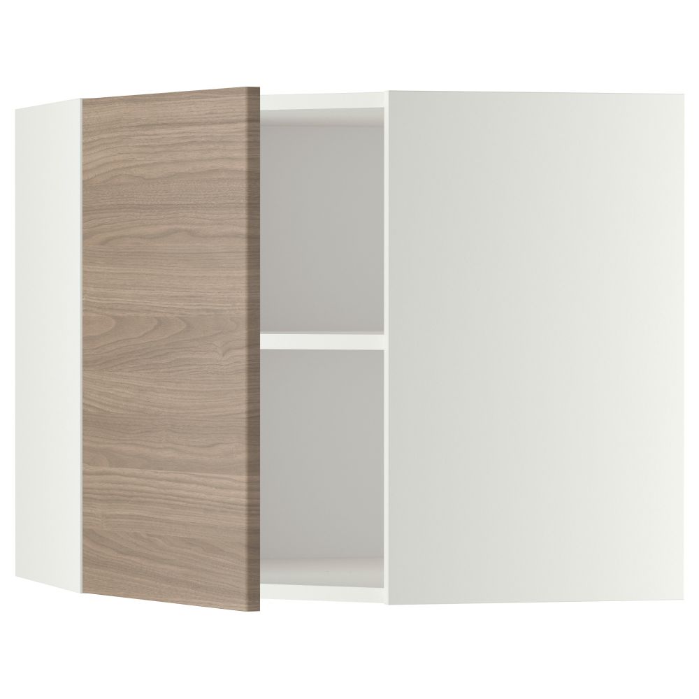 Угловой навесной шкаф с полками, 68x60 см, белый, Brokhult светло-серый IKEA METOD МЕТОД 099.185.91 - фото 1