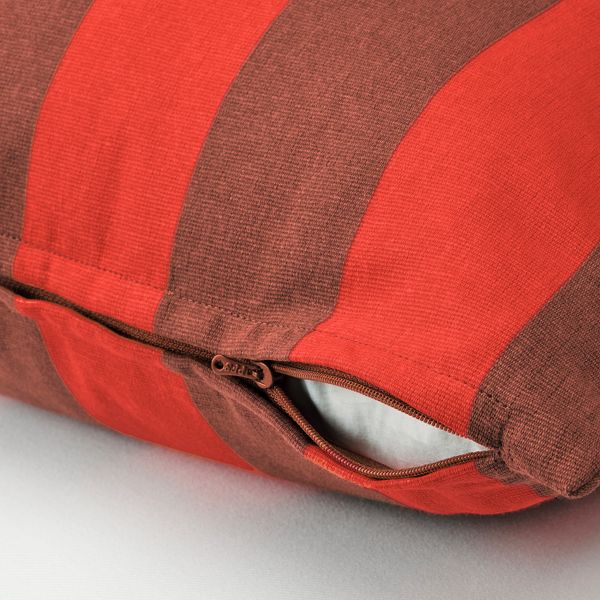 Чехол на подушку, оранжевый коричневый/в полоску 50x50 см IKEA HILDAMARIA ХИЛЬДАМАРИЯ 404.957.73 - фото 2