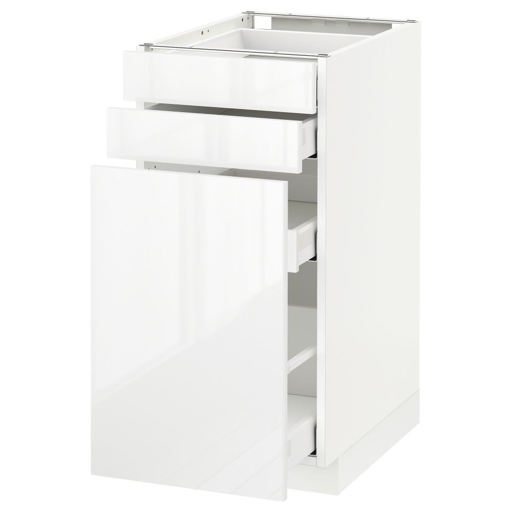 Напольный шкаф с выдвижными модулями, 2 фронтальные панели МЕТОД / МАКСИМЕРА, белый, Рингульт белый - схема-чертеж с размерами