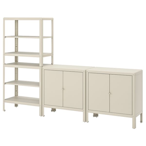 Стеллаж с 2 шкафчиками, бежевый 161x37x161 см IKEA KOLBJÖRN КОЛЬБЬЁРН 292.916.35 - фото 2