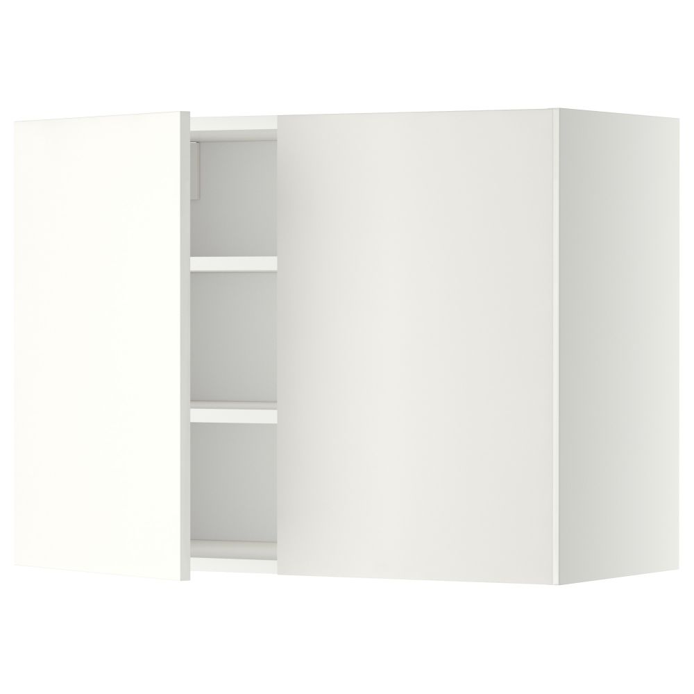 Навесной шкаф с полками, 2 дверцы МЕТОД, белый, Хэггеби белый - схема-чертеж с размерами