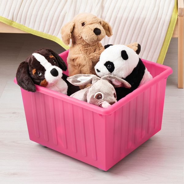 Ящик на колесах, светло-розовый 39x39 см IKEA VESSLA ВЕССЛА 603.660.39 - схема-чертеж с размерами