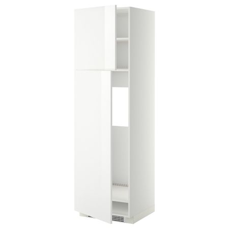 Высокий шкаф для холодильника/2дверцы, белый/Рингульт белый 60x60x200 см IKEA METOD МЕТОД 692.330.02