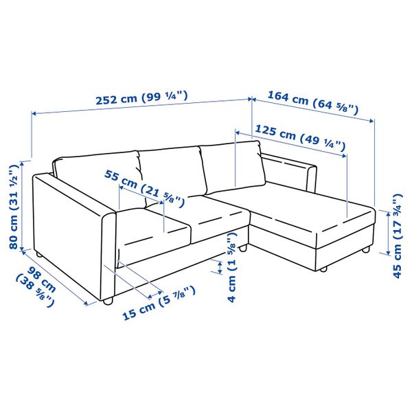 IKEA, дополнительный ракурс - схема-чертеж с размерами