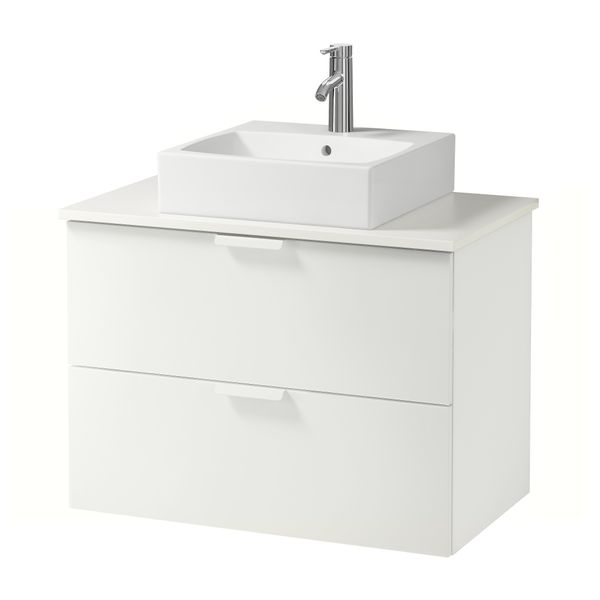 Шк п-раковину/столешн45x45/раковина ГОДМОРГОН/АЛДЕРН / ТОРНВИКЕН, белый (82x49x72 см) - схема-чертеж с размерами