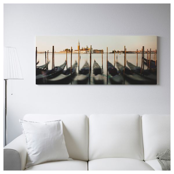 Картина с рамой БЬЁРКСТА, Венеция, черный (140x56 см) - фото 3