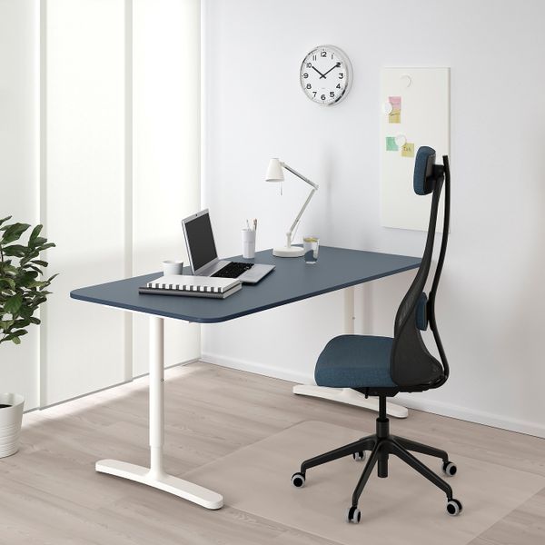 Письменный стол, линолеум синий-белый 160x80 см IKEA BEKANT БЕКАНТ 392.827.63 - фото 2