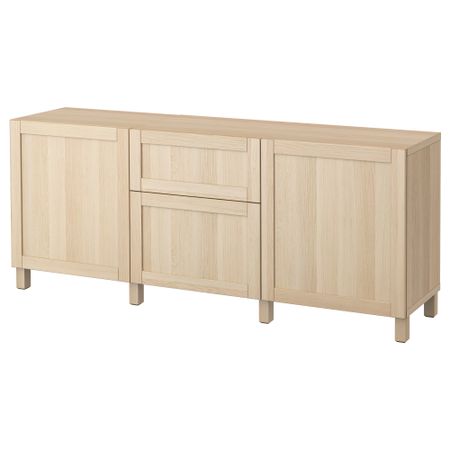 Комбинация для хранения с ящиками БЕСТО, Ханвикен под беленый дуб (180x40x74 см)