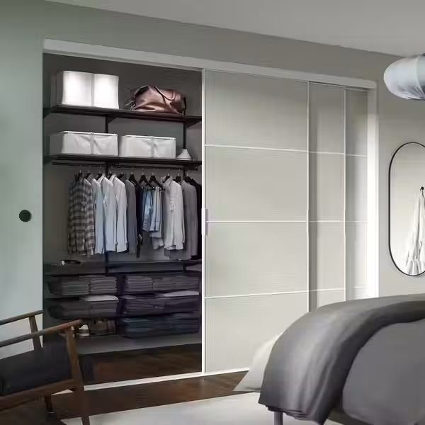 BOAXEL Гардероб, комбинация - антрацит/металлический 145x40x201 см - схема-чертеж с размерами