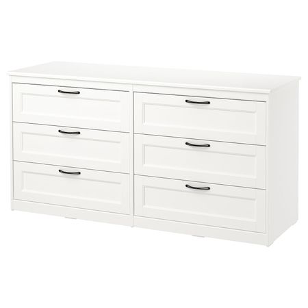 Комод с 6 ящиками, белый 161x81 см IKEA SONGESAND СОНГЕСАНД 903.667.97