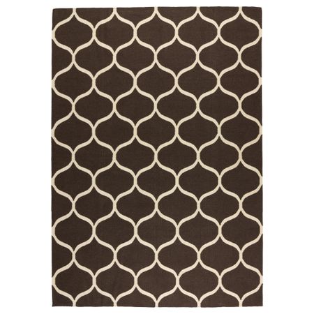 Ковер, безворсовый СТОКГОЛЬМ, ручная работа сетчатый орнамент, коричневый сетчатый орнамент коричневый (170x240 см)