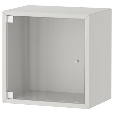 Навесной шкаф со стеклянной дверью, 35x25x35 см, светло-серый IKEA EKET ЭКЕТ 193.363.47