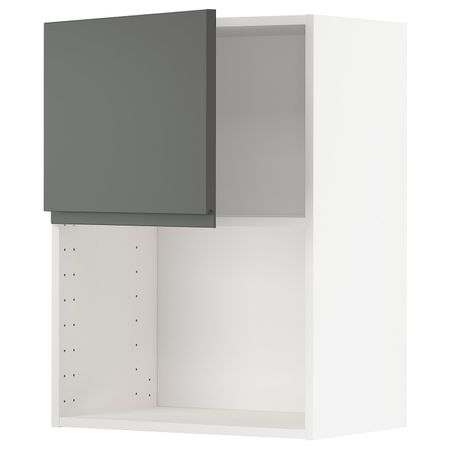 Навесной шкаф для СВЧ-печи, белый/Воксторп темно-серый 60x80 см IKEA METOD МЕТОД 893.117.58