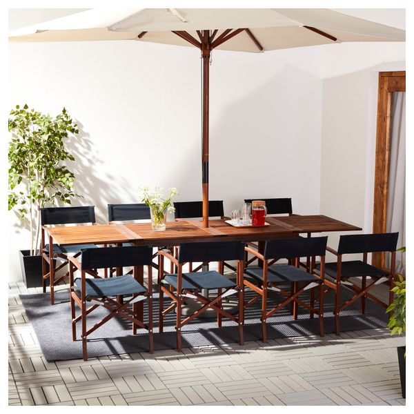 Стол + 8 стульев для сада ЭПЛАРО / СИАРО, коричневая морилка, темно-серый - фото 2