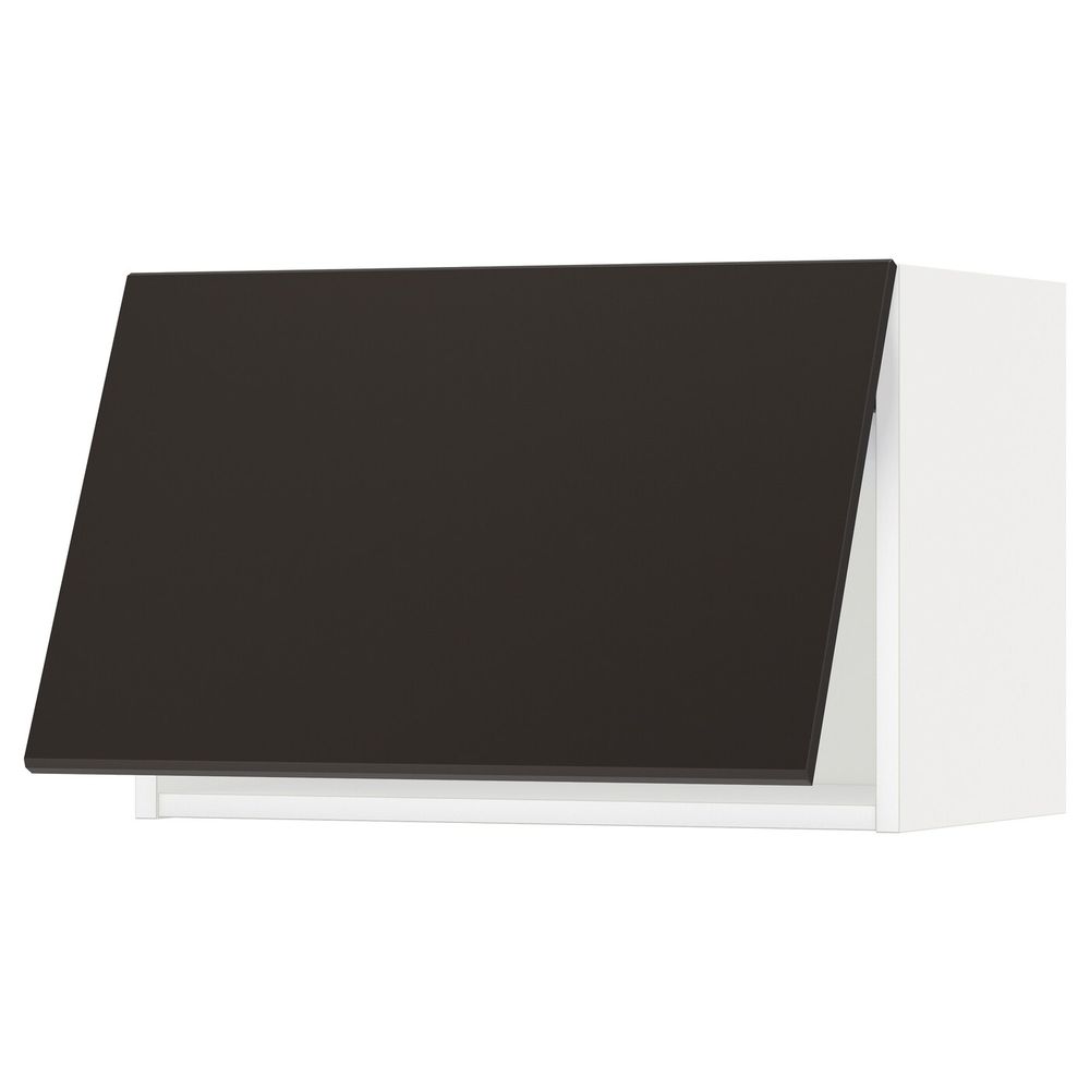 Горизонтальный навесной шкаф, белый/Кунгсбакка антрацит 60x40 см IKEA METOD МЕТОД 493.923.70 - фото 1