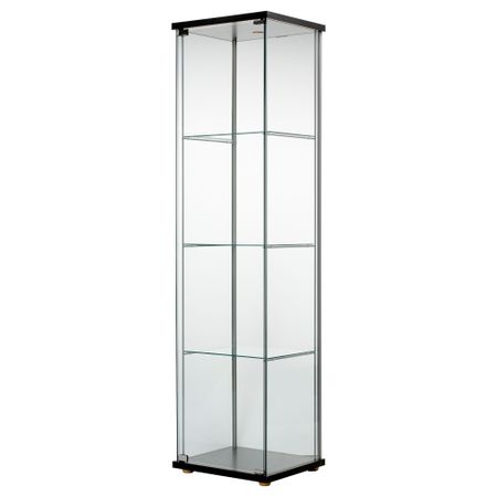 Шкаф-витрина ДЕТОЛЬФ, черно-коричневый (43x163 см)