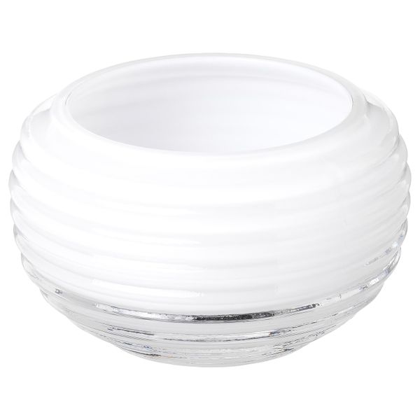 Подсвечник для греющей свечи, стекло белый 5 см IKEA INBJUDEN ИНБЬЮДЕН 304.913.13 - фото 1