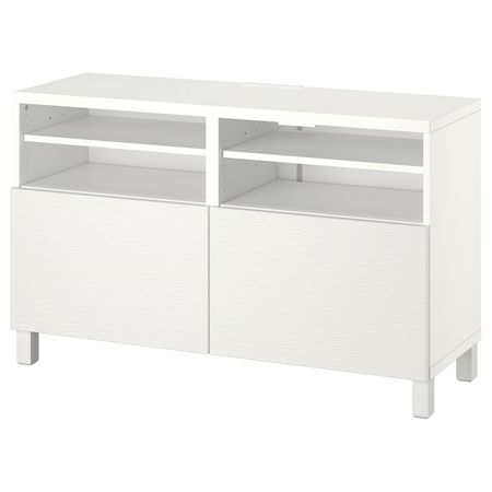 BESTÅ Тумба под ТВ, с дверцами - белый/Laxviken/Stubbarp белый 120x42x74 см
