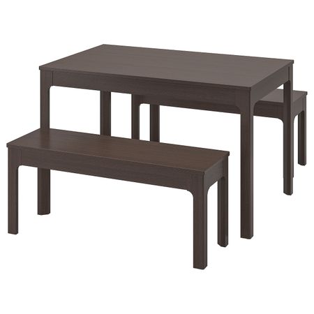 Стол и 2 скамейки, темно-коричневый/темно-коричневый 120/180 см IKEA EKEDALEN ЭКЕДАЛЕН / EKEDALEN ЭКЕДАЛЕН 094.827.73