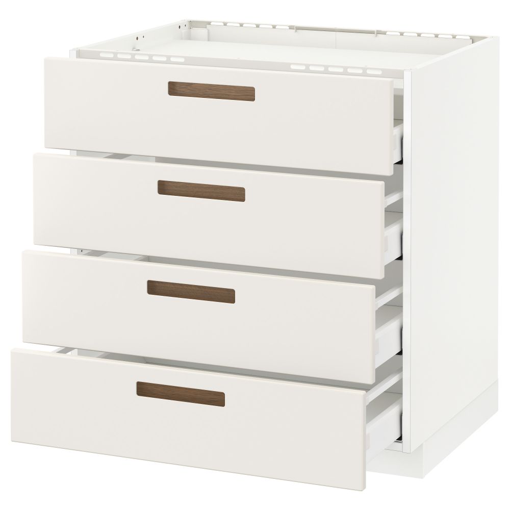 Напольный шкаф, 4 фронтальных панели, 4 ящика МЕТОД / МАКСИМЕРА, белый, Мэрста белый - схема-чертеж с размерами