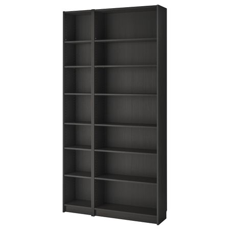 Стеллаж комбинация, верхняя полка, черно-коричневый 120x28x237 см IKEA BILLY БИЛЛИ 592.307.54