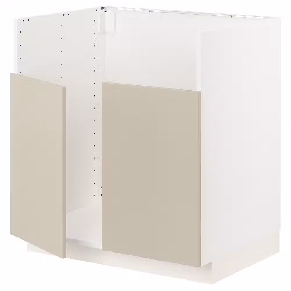 METOD Шкаф для мойки ТАЛЛШЁН - белый/Havstorp бежевый 80x60 см - фото 1