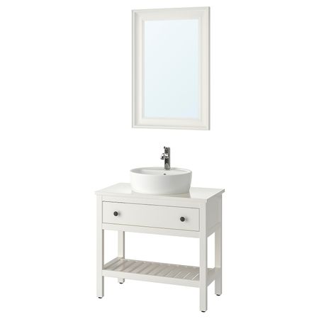 Комплект мебели для ванной, 4 предм., белый/ВОКСНАН смеситель 82 см IKEA ХЕМНЭС / ТОРНВИКЕН 193.044.69