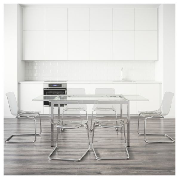 Стол и 6 стульев ГЛИВАРП / ТОБИАС, прозрачный, прозрачный (188 см) - фото 2