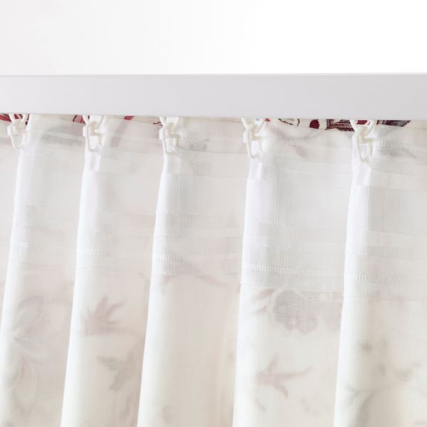 Затемняющие гардины, 1 пара, белый, розовый 145x300 см IKEA СПРЭНГОРТ 704.013.77 - фото 2