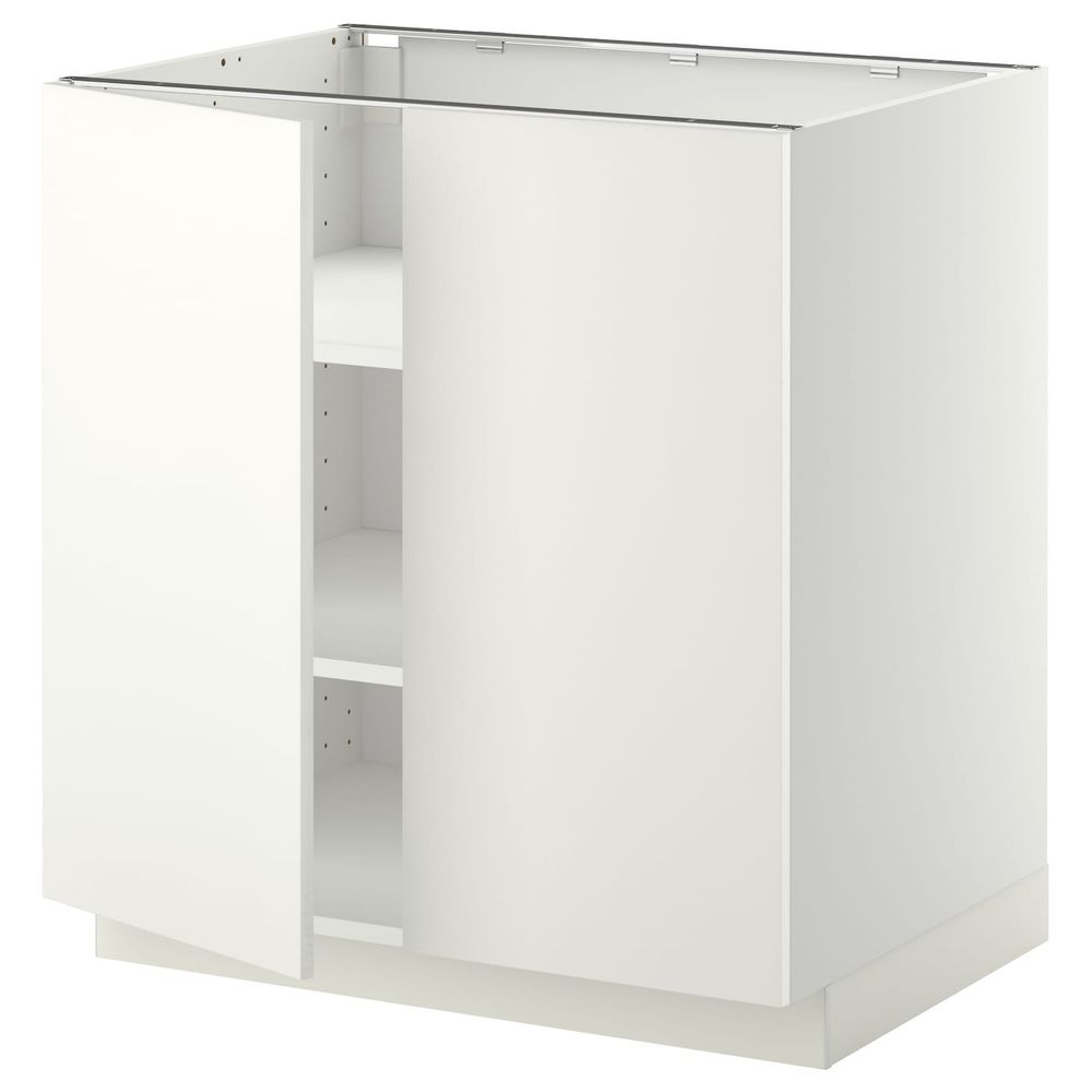 Напольный шкаф с полками/2двери, белый/Хэггеби белый 80x60 см IKEA METOD МЕТОД 592.262.38 - схема-чертеж с размерами
