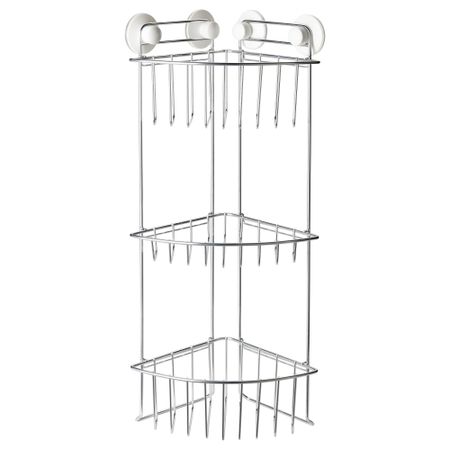 Угловая полка для душа, 3 яруса ИММЕЛЬН, оцинкованный (28x56 см)