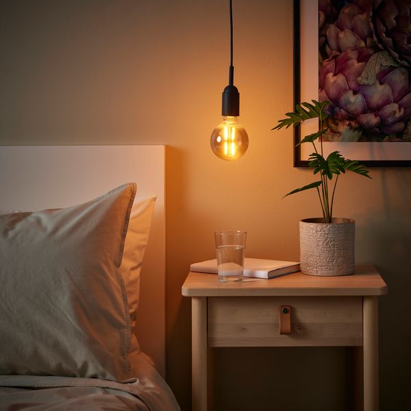 Подвесной светильник с лампочкой, 95 mm IKEA MOLNART, GRÅVACKA ГРОВАККА 894.844.62 - схема-чертеж с размерами