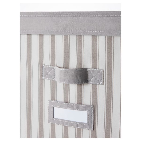 Коробка с крышкой СВИРА, серый, белый полоска (39x48x19 см) - фото 5