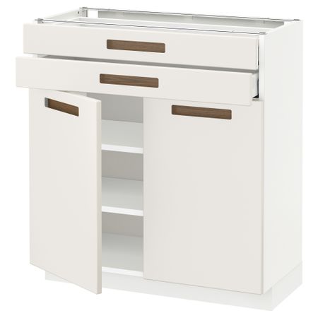 Напольный шкаф, 2 дверцы, 2 ящика МЕТОД / МАКСИМЕРА, белый, Мэрста белый