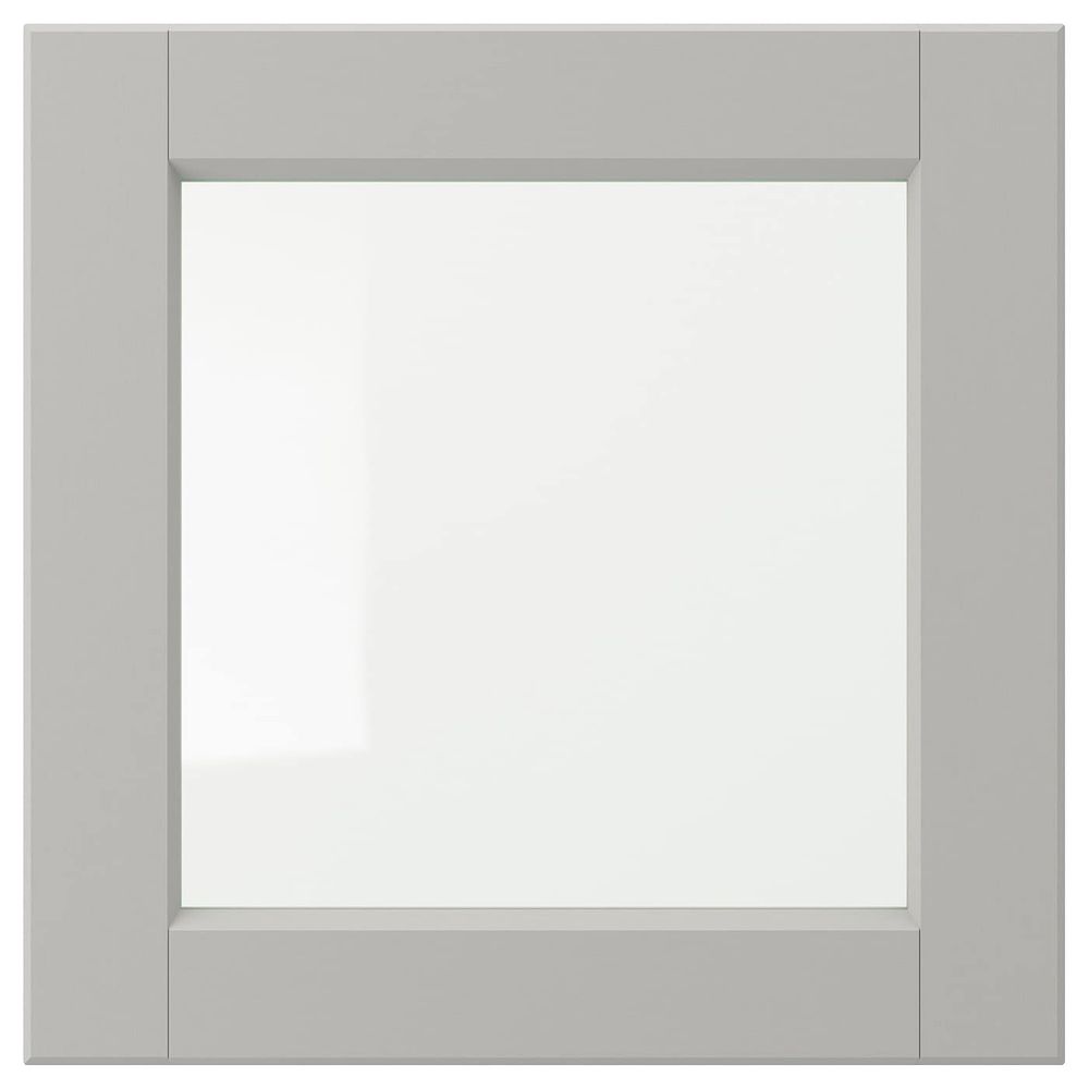 Стеклянная дверь, светло-серый 40x40 см IKEA LERHYTTAN ЛЕРХЮТТАН 304.615.80 - фото 1